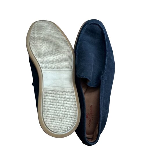 JOHN LONDON Blue Suede Leather Loafers Flats Size US 11 - Picture 5 of 8